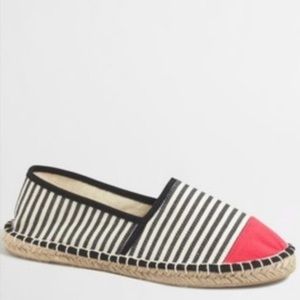 J.crew striped canvas cap toe espadrille shoes
